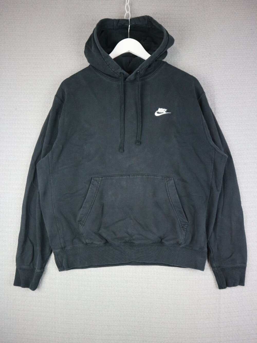 Nike Faded Black Cotton Pullover Sweater Hoodie Mens Medium